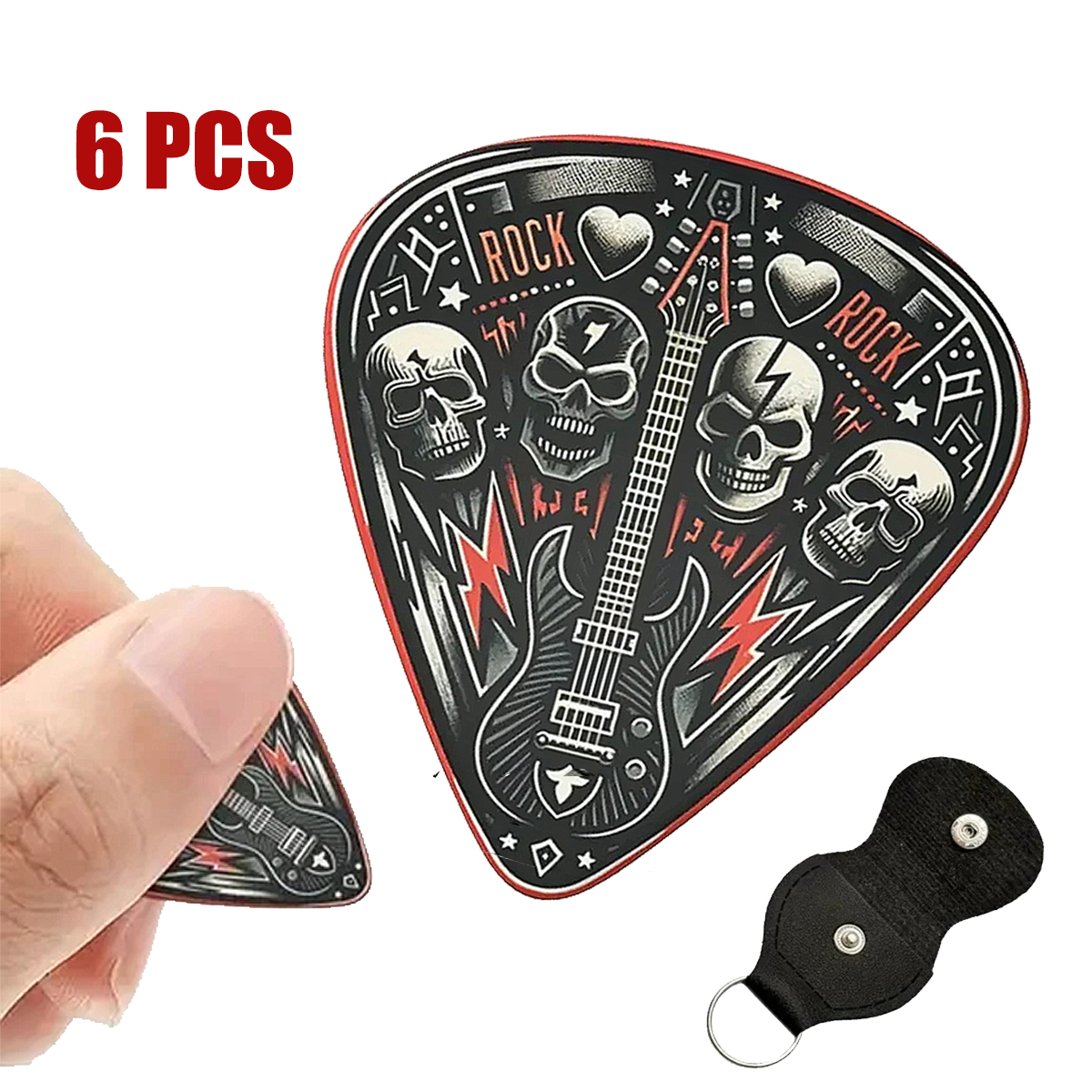 6 PCS ABS Guitar Picks Set wit - Electric Guitar Pick Pack recension och pris