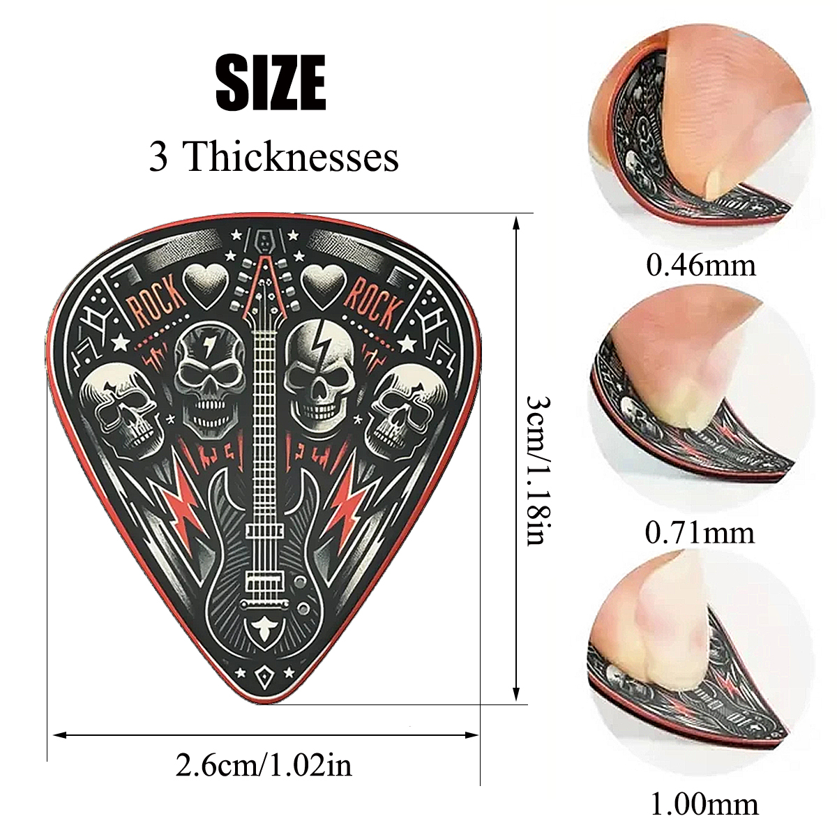 6 PCS ABS Guitar Picks Set wit - Electric Guitar Pick Pack recension och pris