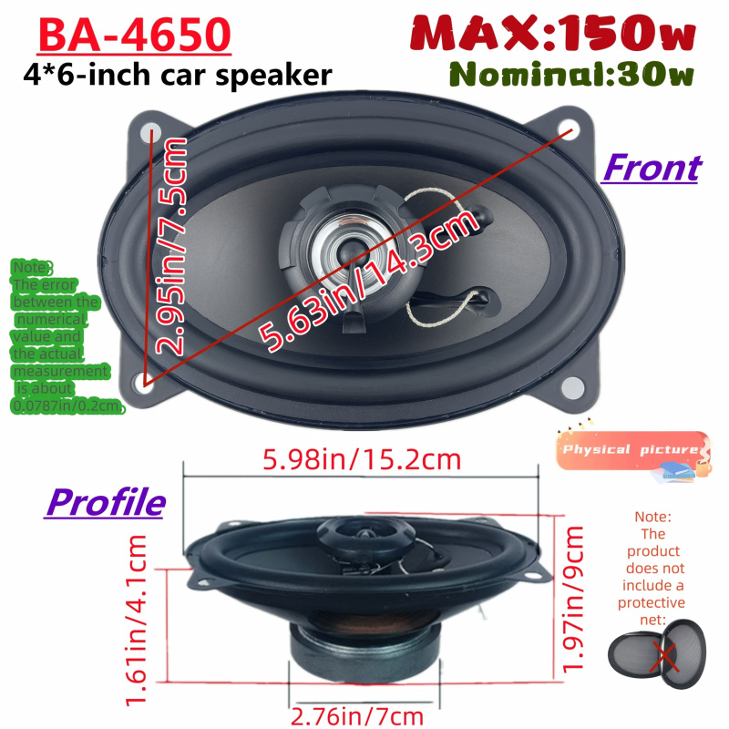 4X6inch car coaxial speaker，4* - Audio Universal Music recension och pris