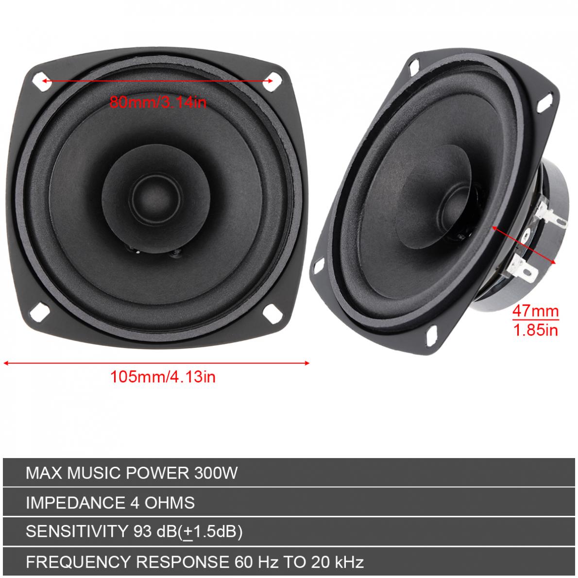 1 Piece 4 Inch 12V 300W Univer - Audio Universal Music recension och pris