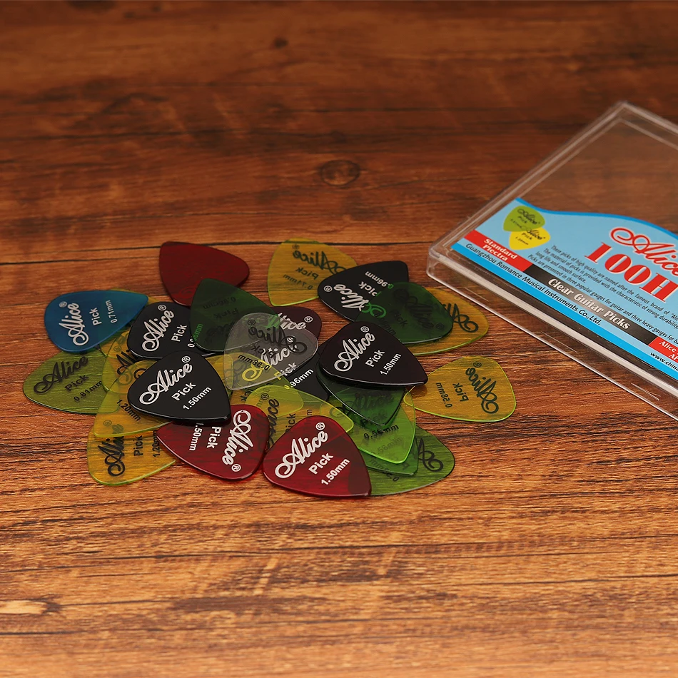 Alice AP-100H 100Pcs/Set Clear - Electric Guitar Pick Pack recension och pris
