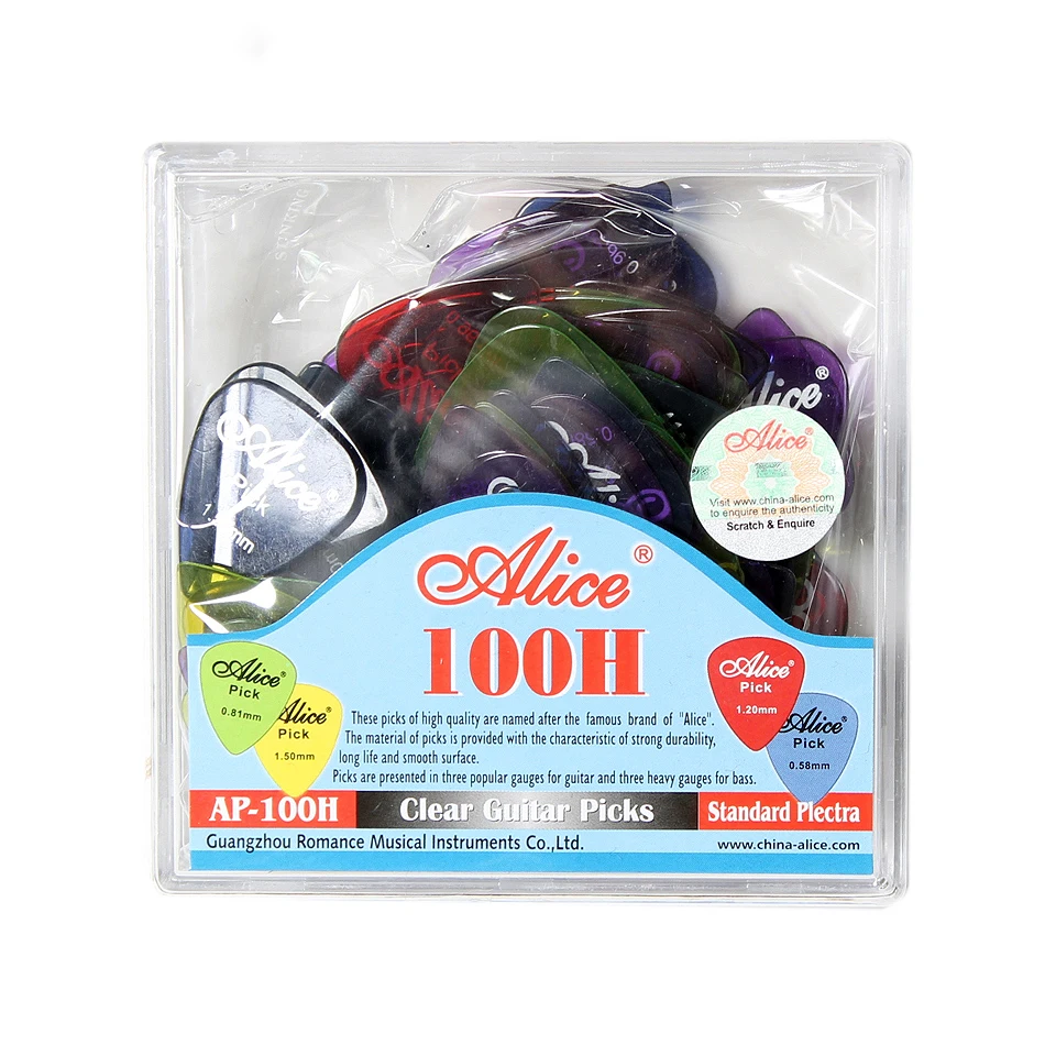Alice AP-100H 100Pcs/Set Clear - Electric Guitar Pick Pack recension och pris